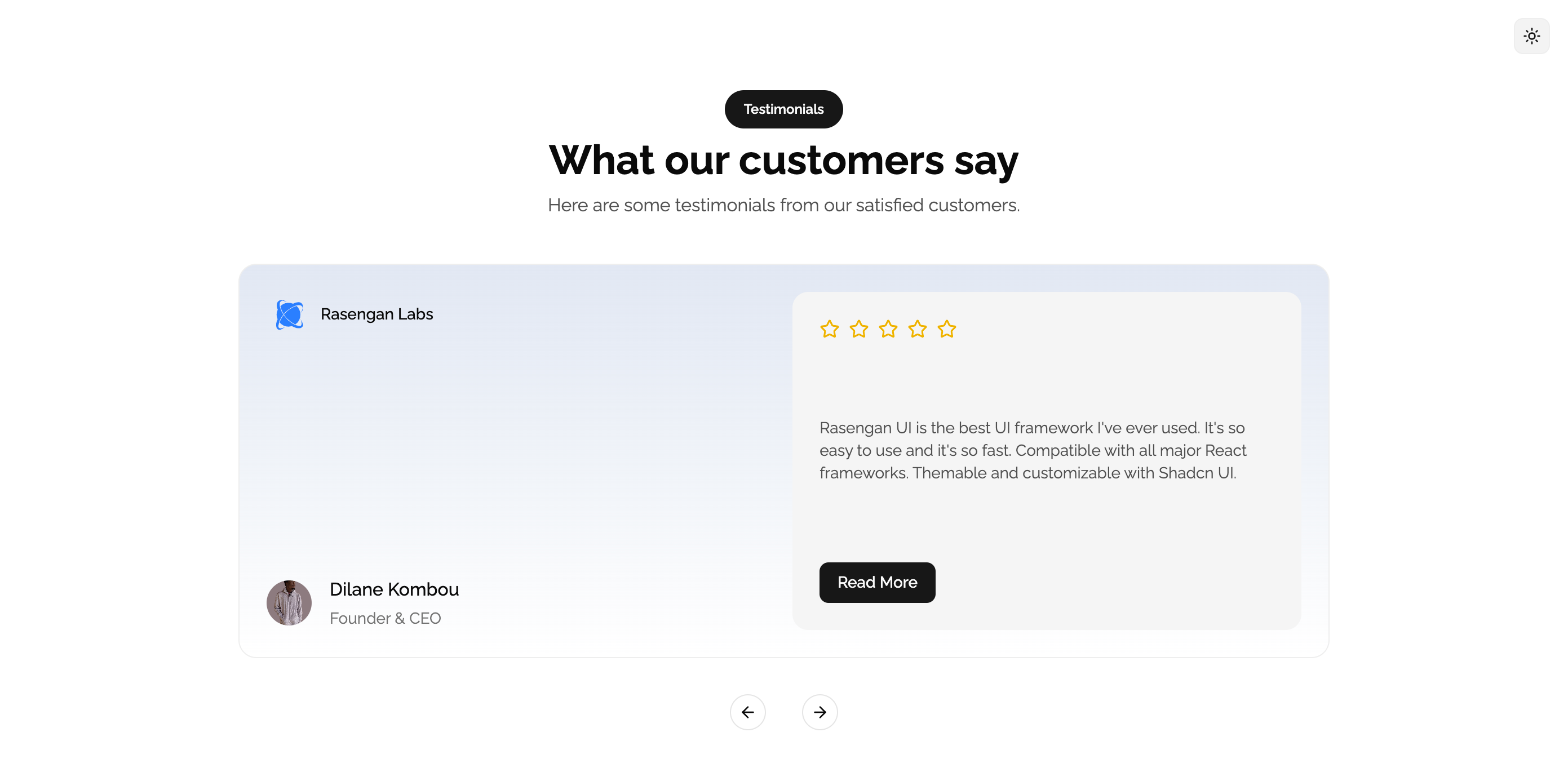 Testimonials Section